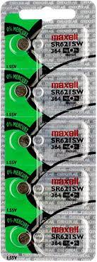 BATERIAS ALCALINAS SR621SW LIBRE DE MERCURIO / BLISTER DE 5 / MARCA MAXELL