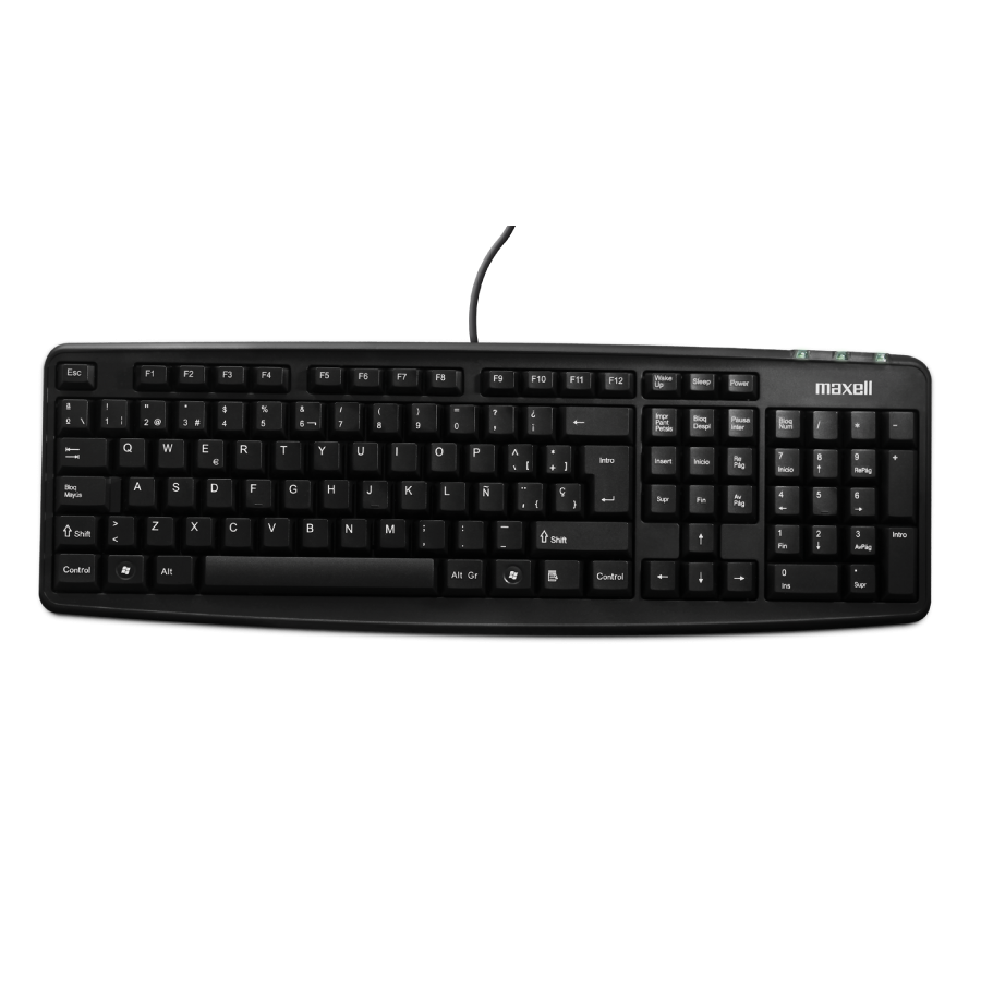 TECLADO BASICO CON NUMPAD, CON CONECTOR USB / MARCA MAXELL / MODELO KB-90