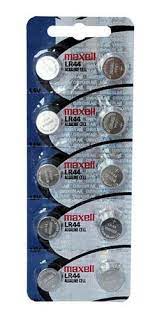 BATERIAS ALCALINAS LR 44 LIBRE DE MERCURIO / BLISTER DE 2 / MARCA MAXELL