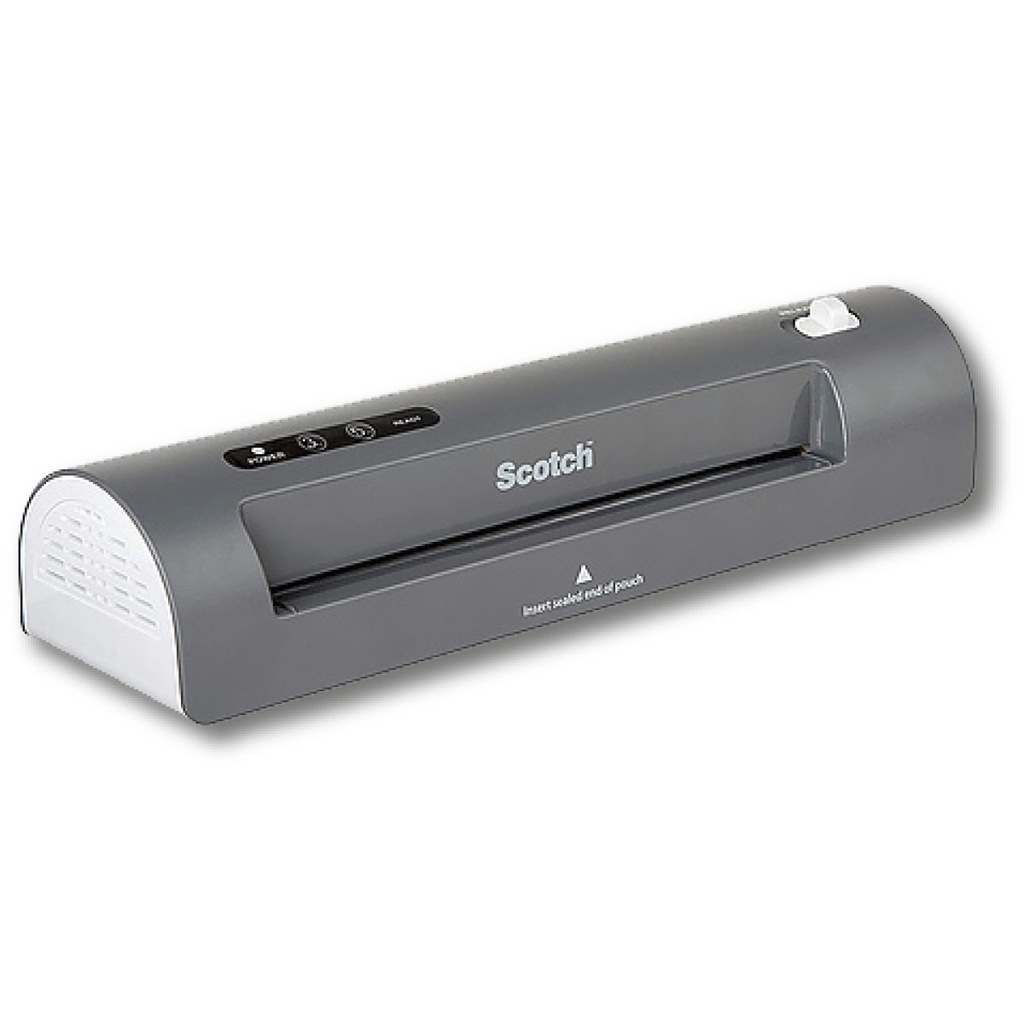 PLASTIFICADORA DE 9” (22.86 CM) / DOS SISTEMAS DE RODILLOS CON DOS AJUSTES DE TEMPERATURA / 120 V 60 HZ / LAMINAS HASTA 0.16 OZ DE GROSOR / MARCA SCOTCH / MODELO TL901X