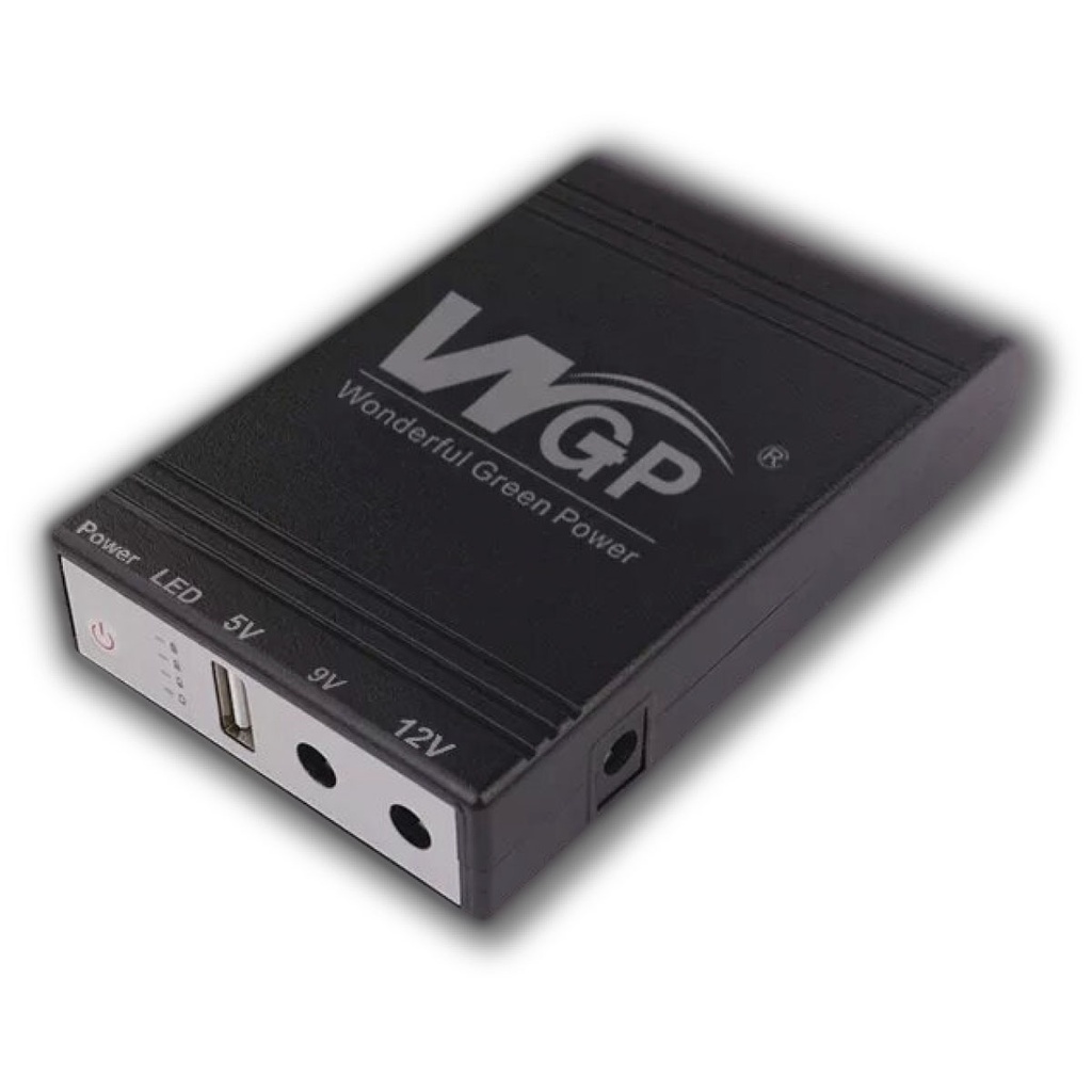 MINI UPS / ENTRADA12V / SALIDA 5V - 9V - 12V / 10.400 mAh / 38.49 WH / MARCA WGP