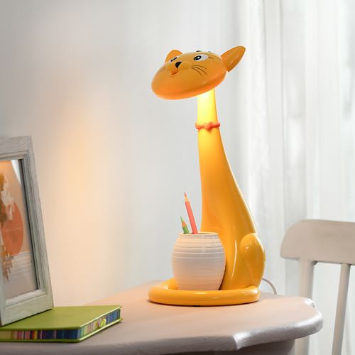 LÁMPARA ESCRITORIO LED GATO AMARILLA. MARCA JUST HOME COLLECTION