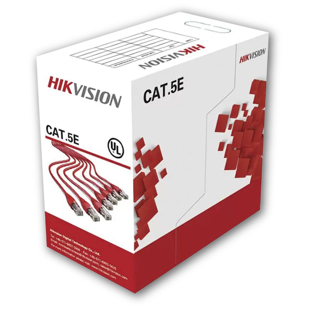 CABLE DE RED EXTERIOR UTP CAT5E // 305 METROS // GRAN RESISTENCIA AL FUEGO DEL MATERIAL PE // COBRE SÓLIDO 100 % // DIÁMETRO DE LA INSOLACIÓN 0,88±0,03 MM // GROSOR 0,55±0,03 MM // MATERIAL PE (CUMPLE ROHS) // LARGA DISTANCIA DE TRANSMISIÓN POE GARANTIZADA// FABRICADO EN CHINA // MARCA HIKVISION // MODELO DS-1LN5EO-UU/E