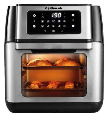FREIDORA DE AIRE / CAPACIDAD 10 L / TEMPERATURA MINIMA Y MAXIMA 90 – 120 ° C / 1.500 W / 120V 60HZ / TEMPORIZADOR 90 MIN / SARTEN ANTI ADHERENTE / MARCA CLJ STAR