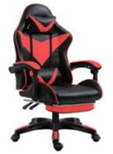 SILLA JUGADOR 217 / SOPORTE LUMBAR, SOPORTE PARA EL CUELLO Y BRAZOS / LEVANTAMIENTO NEUMÁTICO, INCLINACIÓN AJUSTABLE / COLOR ROJO Y NEGRO / MARCA ELEDO