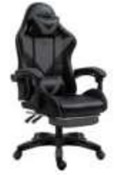 SILLA JUGADOR 217 / SOPORTE LUMBAR, SOPORTE PARA EL CUELLO Y BRAZOS / LEVANTAMIENTO NEUMÁTICO, INCLINACIÓN AJUSTABLE / COLOR NEGRO / MARCA ELEDO