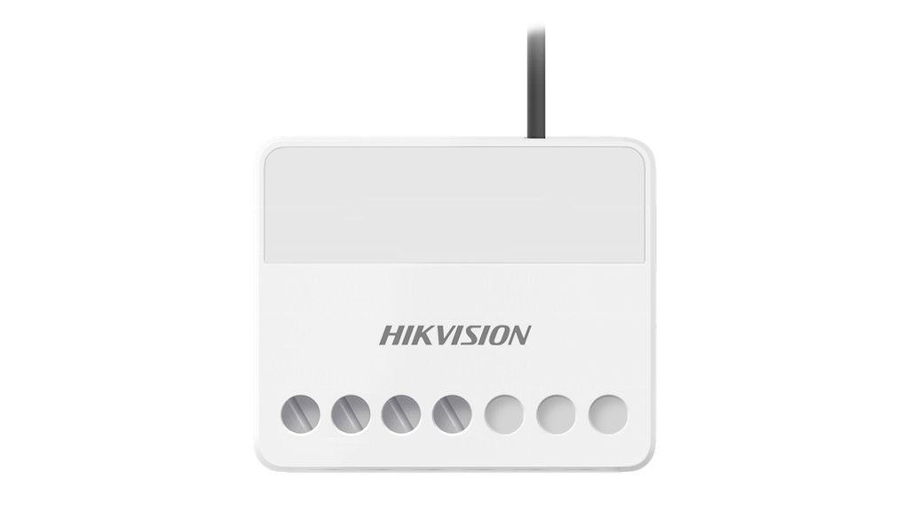 INTERRUPTOR INALÁMBRICO (AX PRO) / 1 SALIDA DE RELEVADOR DE 100 A 240 VCA (MAX. 13A) / MODELO DS-PM1-O1H-WB / MARCA HIKVISION