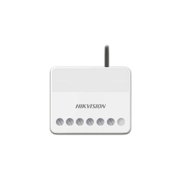 SWITCH RELE INALAMBRICO PARA PANEL DE ALARMA AX PRO // INTERRUPTOR PARA PARED IDEAL PARA DISPOSITIVOS DE BAJO VOLTAJE COMO SIRENA, CERRADURA, DETECTORES, ETC // FRECUENCIA RF: 433MHZ // PARA OPERACIONES DE ENCENDIDO Y APAGADO // CONTROLAR DESDE LA APP, KEYFOB O TECLADO // HECHO EN CHINA // MARCA HIKVISION