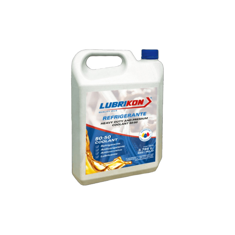 REFRIGERANTE ANTICONGELANTE 50/50 / BULTO DE 6 UNIDADES DE  3.785 LITROS// COLOR ROJO //MARCA LUBRIKON