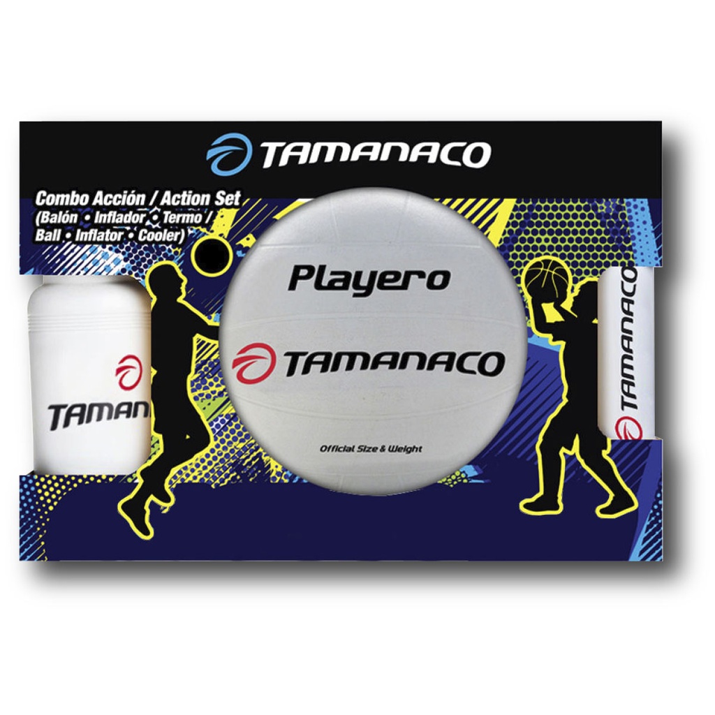 COMBO ACCION VOLLEYBALL INCLUYE BALON DE VOLLEYBALL INFLADOR Y TERMO MARCA TAMANACO