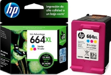CARTUCHO DE TINTA 664 XL TRICOLOR | RENDIMIENTO: 330 PAGINAS | COMPATIBLE HP DESKJET 4535, 4675, 3835, 1115, 2135, 3635, 2675, 3775, 3785, 3787, 3789 IMPRESORAS | MARCA HP | MODELO  F6V30AL