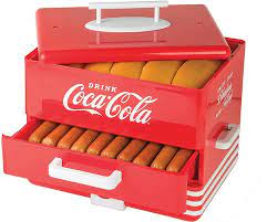 VAPORIZADOR DE PERROS CALIENTES EXTRA GRANDE / ESTILO COMEDOR / CAPACIDAD ENTRE 8 A 12 PANES Y 24 SALCHICHAS / MANTENER CALIENTE AUTOMATICO / MARCA NOSTALGIA