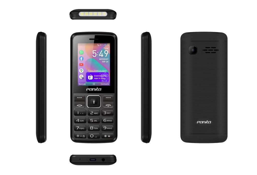 TELÉFONO INTELIGENTE PANITA | SISTEMA OPERATIVO KAIOS | PANTALLA QVGA DE 2.4” | CÁMARA PRINCIPAL VGA | PUERTOS MICROSD HASTA 32GB | ENTRADA MICRO USB | JACK 3.5MM | DUAL SIM | TECNOLOGÍA 3G | BATERÍA 1000 MAH | WIFI | RADIO FM | COLOR NEGRO | MARCA LOGAN
