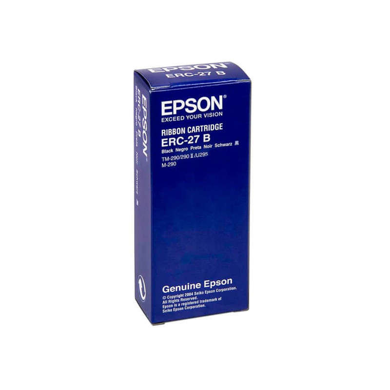 CINTA ERC-27 B PARA IMPRESORAS TM-290 / 290 II,  U295,  M-290, NEGRA. MARCA EPSON
