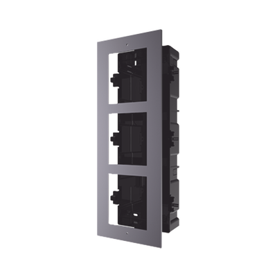 BASE 3 ESPACIOS HIKVISION PARA VIDEOPORTERO MODULAR DS-KD-ACF3 / PLÁSTICO (EMPOTRAR) / MARCA HIKVISION / MALETA