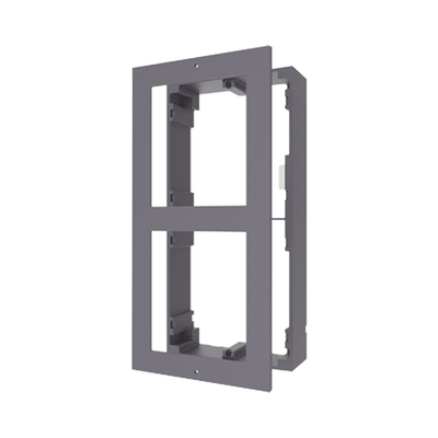 BASE DE 2 ESPACIOS PARA VIDEOPORTERO IP HIKVISION / INSTALACIÓN EN SUPERFICIE / MARCO DE INSTALACIÓN CON TAPA / PARA 2 MÓDULOS, CON TORNILLOS Y LÍNEAS DE CONEXIÓN / PARA MONTAJE EN SUPERFICIE / MATERIAL: ALUMINIO / MARCA HIKVISION / MALETA