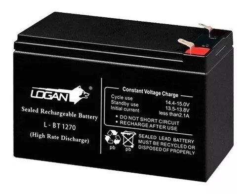 BATERÍA DE USO GENERAL DE 12 VOLTIOS | CAPACIDAD DE 7.0 AH | TEMPERATURA 25°C / 77°F | CONSTRUCCIÓN VRLA (BATERÍA SELLADA, LIBRE MANTENIMIENTO) | MARCA LOGAN