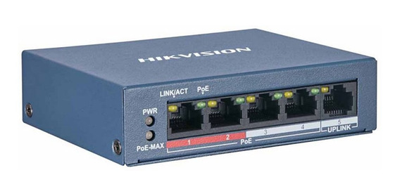 SWITCH HIKVISION // 4 PUERTOS POE // NO ADMINISTRADO // 4 PUERTOS POE DE 100 MBPS, 1 PUERTO RJ45 DE 100 MBPS // DISTANCIA DE TRANSMISIÓN DE HASTA 300 M // PROPORCIONA HASTA 30 VATIOS POR PUERTO // POE PRESUPUESTO DE ENERGÍA POE 35 W // PLUG AND PLAY // CAPACIDAD DE SWITCH DE 1 GBPS / MALETA