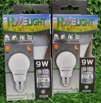 BOMBILLOS LED 9W  MARCA: HOMELIGHT | TIPO E27 | DE 6.500 K | 810 LUMENES | SENSOR DE LUZ Y MOVIMIENTO