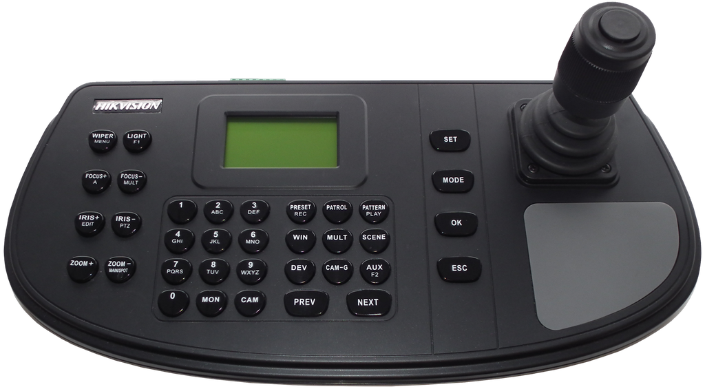 TECLADO DE RED CON TODAS LAS FUNCIONES / COMPATIBLE CON VARIAS CÁMARAS, NVRS - DVRS / FLEXIBLE DE 4 EJES / PANTALLA DE 128 X 64 / 10 M/100 MBPS / TEMPERATURA DE TRABAJO -10 TO +55° C / MARCA HIKVISION