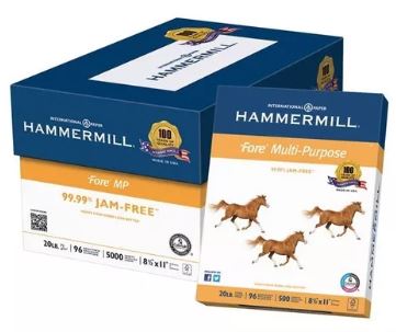 RESMA DE PAPEL TAMAÑO CARTA 500 HOJAS  PAPEL BLANCO. MARCA HAMERMILL