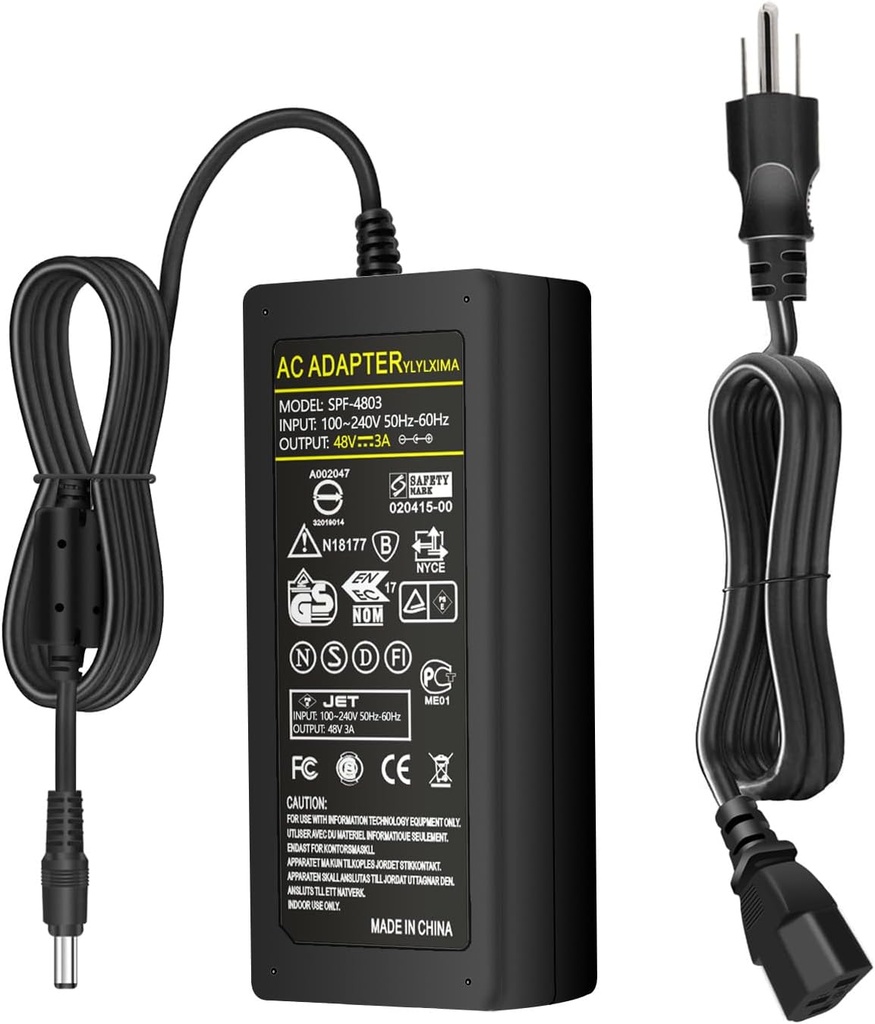 ADAPTADOR FUENTE DE ALIMENTACIÓN DE 48V 3AMP // AC 100-240V // MARCA YLYLXIMA