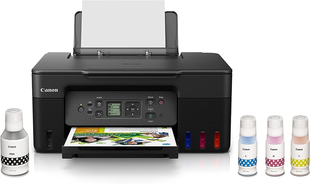 IMPRESORA MULTIFUNCIONAL DE INYECCIÓN DE TINTA CON MEGATANQUE, IMPRIME HASTA 6000 HOJAS EN NEGRO Y 7700 HOJAS A COLOR, TINTA GI-21, ESCÁNER DE ALTA RESOLUCIÓN HASTA 600X1200DPI, VELOCIDAD DE IMPRESIÓN APROX. 11 PPM, PANTALLA LCD 1.3 PULGADAS, MODELO PIXMA G3270, MARCA CANON