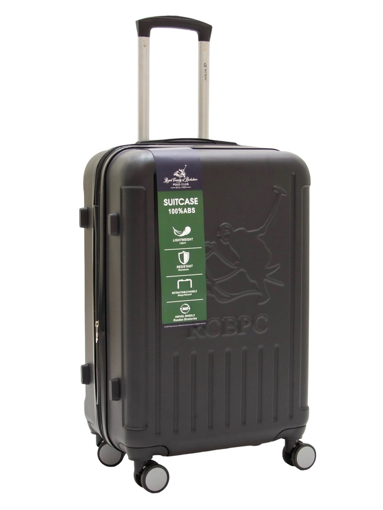 MALETA VIAJERA PEQUEÑA//20 PULGADAS//CAPACIDAD DE 10 KG//CORREAS ELASTICAS//CERRADURA DE 3 DIGITOS (TSA LOCK)//RUEDAS ROTATIVAS 360º//MATERIAL ABS//COLOR NEGRO//MARCA ROYAL COUNTY OF BERKSHIRE POLO CLUB