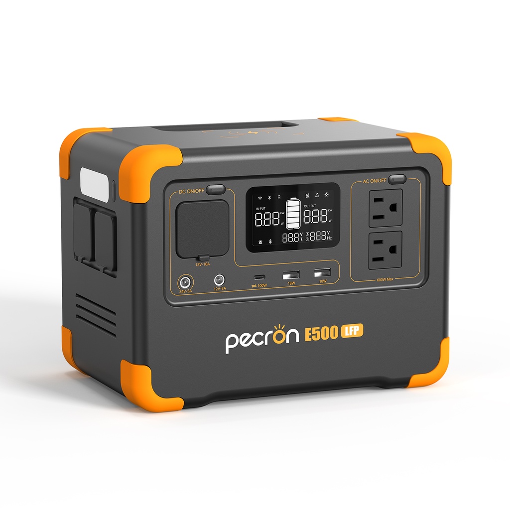 ESTACIÓN DE PODER PORTÁTIL,600W AC,GRAN CAPACIDAD DE 576WH (19.2V30Ah),PANTALLA LCD,LUZ LED INCORPORADA,FUNCIÓN UPS,BATERÍAS LIFEPO4,VIDA ÚTIL CON DE +3500 CICLOS DE CARGA,COMPATIBLE CON CARGA SOLAR CON PUERTO DC5521 Y PUERTO USB C,PUERTOS DE SALIDA: AC X 2; USB A X 2; USB C (100W) X 1; AUXILIAR DE CARRO X 1; DC 5525 X 2,CARGA INALÁMBRICA (15W),CONTROL INTELIGENTE A TRAVÉS DE APP, MARCA PECRON
