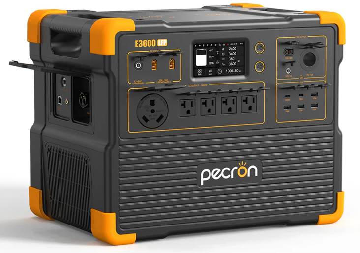 ESTACIÓN DE PODER PORTÁTIL,3600W AC,GRAN CAPACIDAD DE 3072WH,FUNCION UPS,PANTALLA LCD,COMPATIBLE CON EXPASIÓN DE CAPACIDAD CON BATERIAS EXTERNAS (EB3000) + COMPATIBILIDAD DE CONEXIÓN CON OTRA ESTACIÓN,BATERÍAS LIFEPO4,VIDA ÚTIL CON DE +3500 CICLOS DE CARGA,COMPATIBLE CON CARGA SOLAR, PUERTOS DE SALIDA: AC X 4; TT30-R X 1; USB A X 4; USB C (100W) X 1; USB C (18W) X 1; TX60-F X 1; AUXILIAR DE CARRO X 1; DC 12V (5525) X 1; CARGA INALÁMBRICA (15W) X2,CONTROL INTELIGENTE A TRAVÉS DE APP, MARCA PECRON