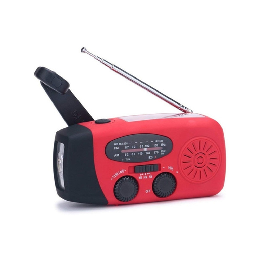 RADIO AM/FM, LINTERNA 3 LED, POWER BANK 1000mAh, PANEL SOLAR, SISTEMA DINAMO, MARCA iRONSNOW