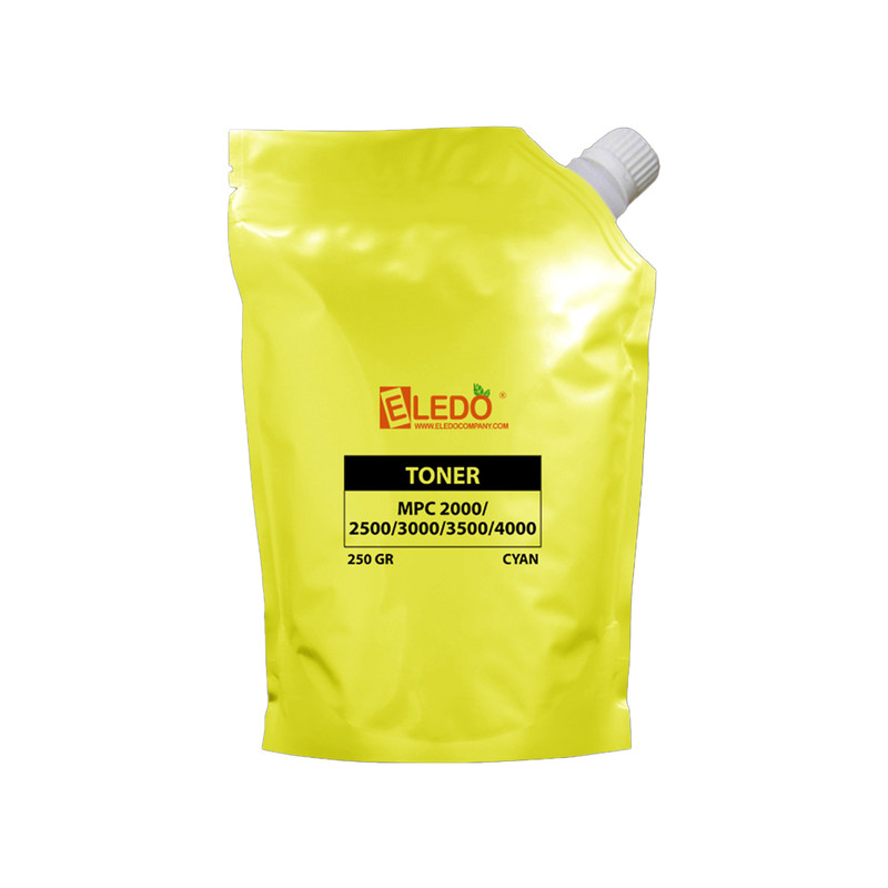 TONER DE RECARGA MPC3000/2500/2000 PARA RICOH CAPACIDAD 250 GR COLOR CYAN MARCA ELEDO