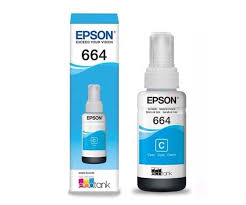 TINTA EPSON 664 70ML // COLOR CYAN // COMPATIBLE CON L110, L120, L220, L350, L365, L375, L380, L395, L455, L495, L555, L575, L655, L1300
