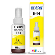 TINTA EPSON 664 70ML // COLOR AMARILLO // COMPATIBLE CON L110, L120, L220, L350, L365, L375, L380, L395, L455, L495, L555, L575, L655, L1300