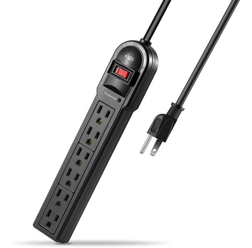 REGLETA PROTECTOR DE CORRIENTE 6 TOMAS MARCA AMAZON BASIC
