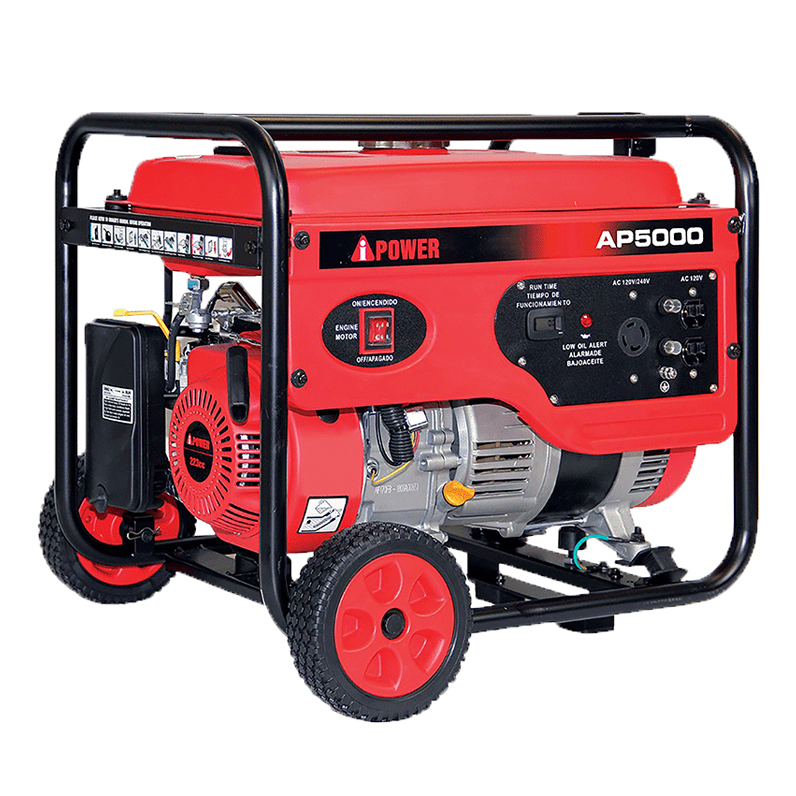 GENERADOR ELECTRICO POTENCIA 5000W, MOTOR DE 7.5HP OHV (223CC) ,ARRANQUE MANUAL, CAPACIDAD PARA 15 LTS COMBUSTIBLE, 120V / 240VAC MONOFASICA, MARCA A-IPOWER