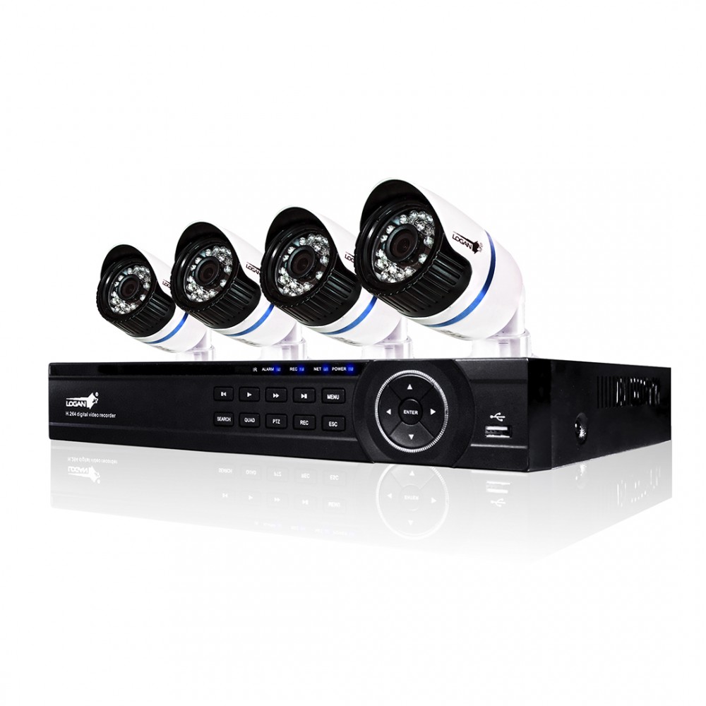 NVR 4CH 1080P, 4 IP CAMARAS (POE) // RESOLUCION 1MPX / 720P/ FORMATO TVI / NO INCLUDES HARD DRIVE/ VISUALIZACIÓN LOCAL / MARCA LOGAN
