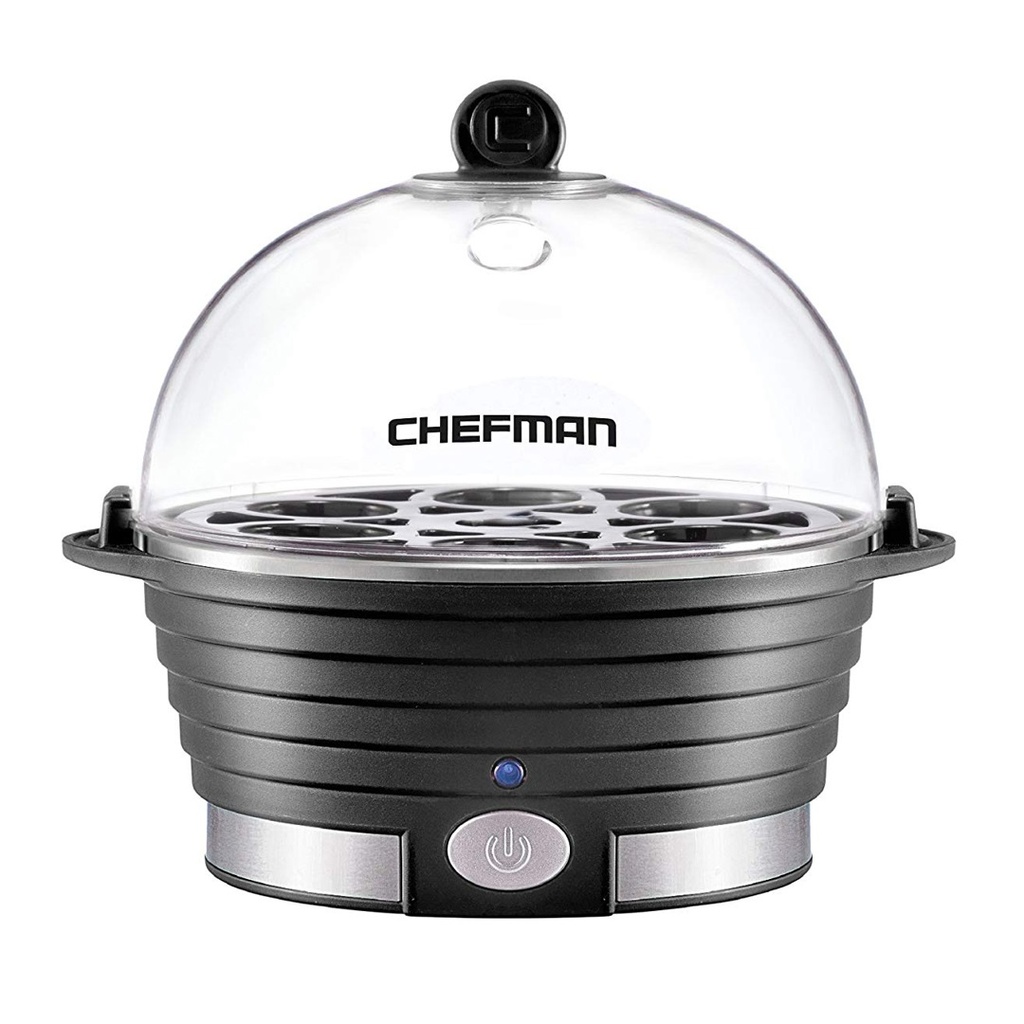 VAPORERA ELECTRICA PARA HUEVOS, CAPACIDAD PARA 6 HUEVOS
HERVIDOS DUROS O BLANDOS, INCLUYE BANDEJA PARA TORTILLAS,
MARCA CHEFMAN.