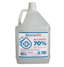ALCOHOL ANTISÉPTICO// SOLUCIÓN HIDROALCOHOLICA (ALCOHOL ETÍLICO 96 %) V/V // CONTENIDO 1 GALON// 3,78 LITROS// MARCA SEVENTY 50H