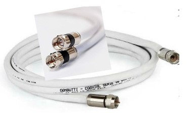 CABLE COAXIAL RG6// PRE FABRICADO// 15 METROS //COLOR BLANCO// INTER