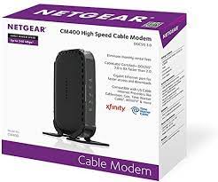 CABLE MODEM DE ALTA VELOCIDAD DOCSIS 3.0 / VELOCIDADES DE
HASTA 340MBPS / COMPATIBLE CON PROVEEDOR INTER / MARCA
NETGEAR / MODELO CM400-100NAS