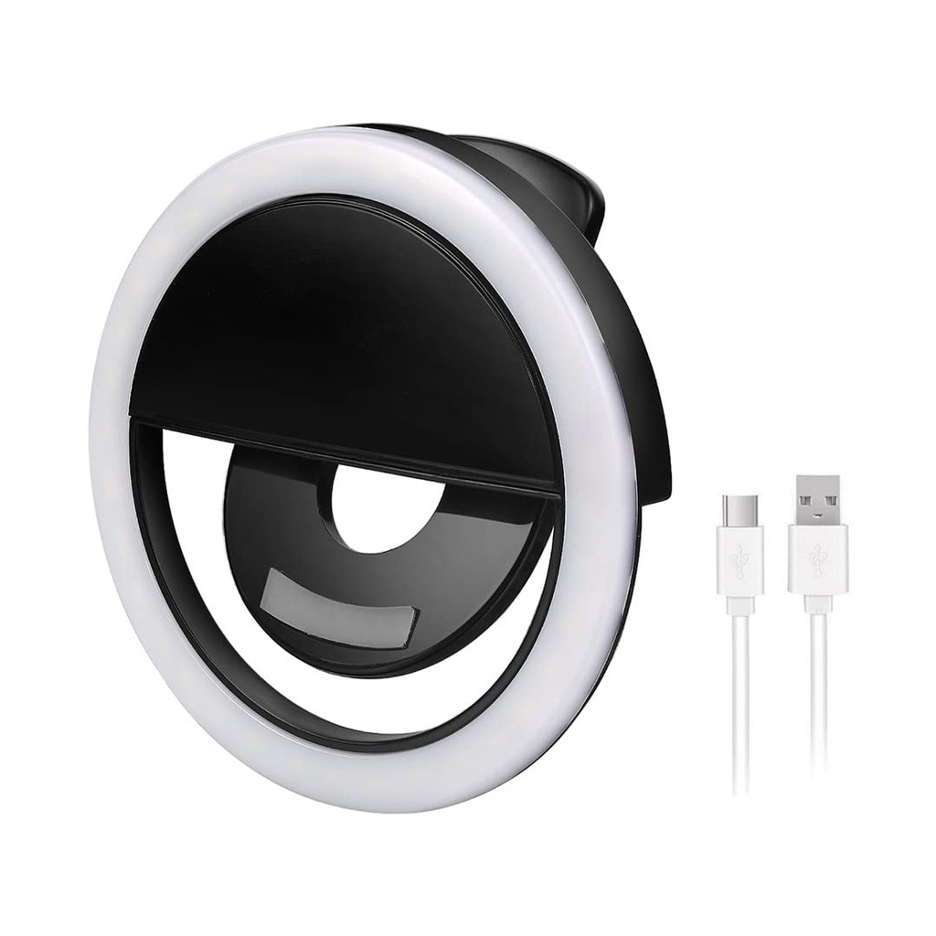 ARO DE LUZ// 36 LED //3W// RECARGABLE COLOR NEGRO