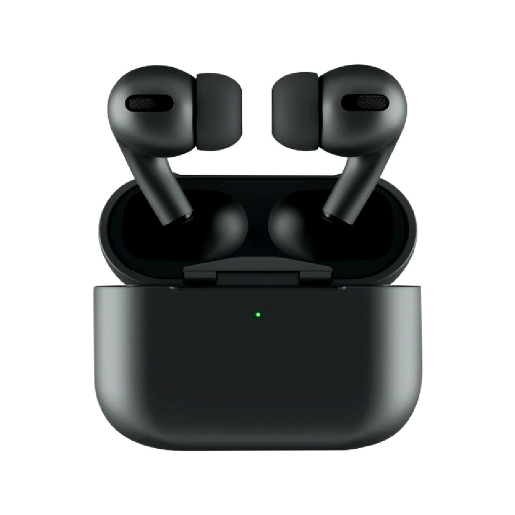 AUDIFONO, COLOR NEGRO, AIRPODS PRO MACAROON, BLUETOOTH BT 5.0 DISTANCIA 10-20 METROS, TIEMPO DE CARGA UNOS 40 MINUTOS, BATERIA EN CADA AURICULAR 45 MAH, ESTUCHE DE CARGA 300 MAH.