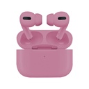 AUDIFONO, COLOR ROSADO, AIRPODS PRO MACAROON, BLUETOOTH BT 5.0 DISTANCIA 10-20 METROS, TIEMPO DE CARGA UNOS 40 MINUTOS, BATERIA EN CADA AURICULAR 45 MAH, ESTUCHE DE CARGA 300 MAH.