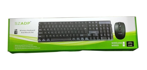 COMBO TECLADO Y MOUSE//VERSION INGLES//MARCA SZADP