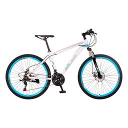 [CETM101V3WBLU] BICICLETA MONTAÑERA / TAMAÑO 26 PULGADAS / 21
VELOCIDADES / CUADRO DE ACERO / ARO DE CAMBIOS MARCA
SHIMENG / FRENO DE DISCOS DE ALTO RENDIMIENTO / COLOR
BLANCO Y AZUL / MARCA BICIKON