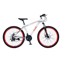 [CETM101V3WRED] BICICLETA MONTAÑERA / TAMAÑO 26 PULGADAS / 21
VELOCIDADES / CUADRO DE ACERO / ARO DE CAMBIOS MARCA
SHIMENG / FRENO DE DISCOS DE ALTO RENDIMIENTO / COLOR
BLANCO Y ROJO / MARCA BICIKON