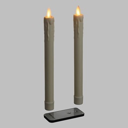 [CLEDCANDLES] VELAS ELECTRONICAS / VELAS COLOR BLANCO / LUZ SUAVEAMARILLA DE BATERIAS AA / INCLUYE CONTROL REMOTO / 2UNIDADES