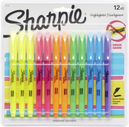 [CRESALTSHARPIE12PACK] MARCADORES RESALTADORES , PUNTA DE CINCEL, COLORES SURTIDOS, 12 UNIDADES, 3 X AMARILLOS, 2 X ROSADOS, 2 X ANARANJADOS, 2 X VERDES, 2 X AZULES Y 1 X MORADO FLUORESCENTE / MARCA SHARPIE