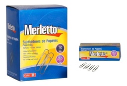 [CPAPERCLIPS33MEBUL] CLIPS SUJETA PAPELES / TAMAñO 33 MM / COLOR METALICO / 100 PIEZAS POR CAJA / MARCA MERLETTO